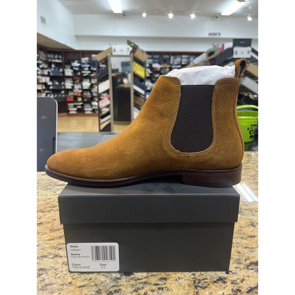 The Men's Store at Bloomingdale's Chelsea Boots Men's Tan Suede Pull On Size 9.5 - Picture 2 of 6